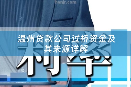 温州贷款公司过桥资金及其来源详解