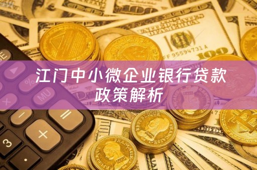  江门中小微企业银行贷款政策解析