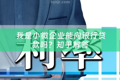  我是小微企业能向银行贷款吗？知乎解答