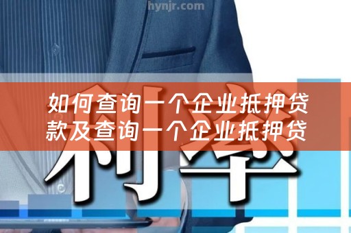  如何查询一个企业抵押贷款及查询一个企业抵押贷款情况