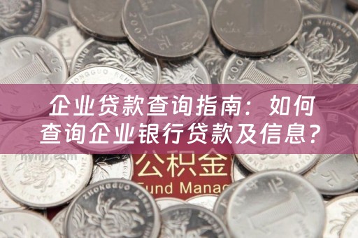  企业贷款查询指南：如何查询企业银行贷款及信息？