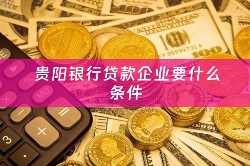  贵阳银行贷款企业要什么条件