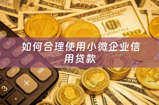  如何合理使用小微企业信用贷款