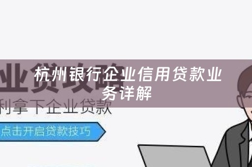  杭州银行企业信用贷款业务详解