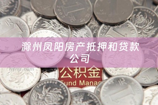  滁州凤阳房产抵押和贷款公司