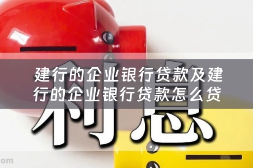  建行的企业银行贷款及建行的企业银行贷款怎么贷