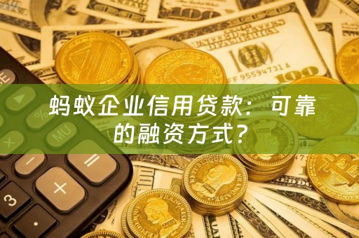  蚂蚁企业信用贷款：可靠的融资方式？