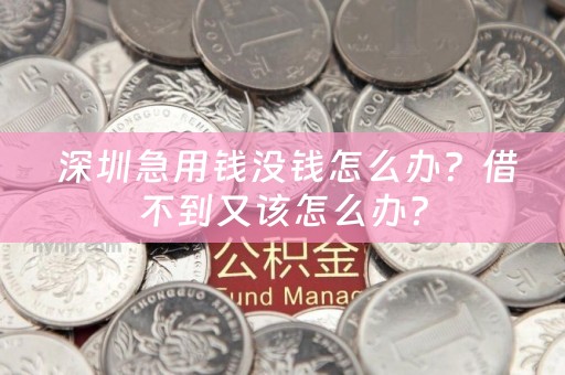  深圳急用钱没钱怎么办？借不到又该怎么办？