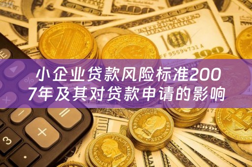  小企业贷款风险标准2007年及其对贷款申请的影响