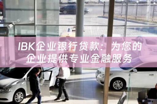  IBK企业银行贷款：为您的企业提供专业金融服务