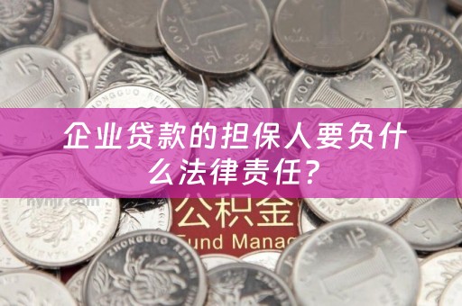  企业贷款的担保人要负什么法律责任？