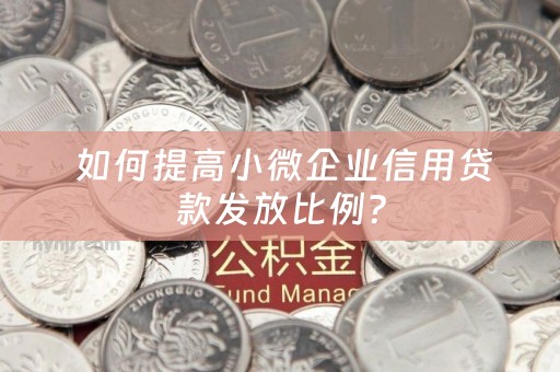  如何提高小微企业信用贷款发放比例？