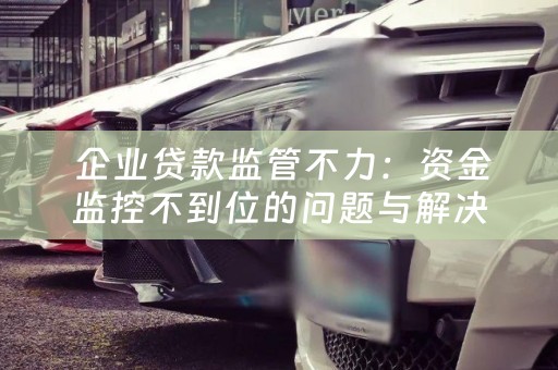  企业贷款监管不力：资金监控不到位的问题与解决方案