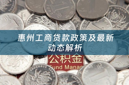  惠州工商贷款政策及最新动态解析