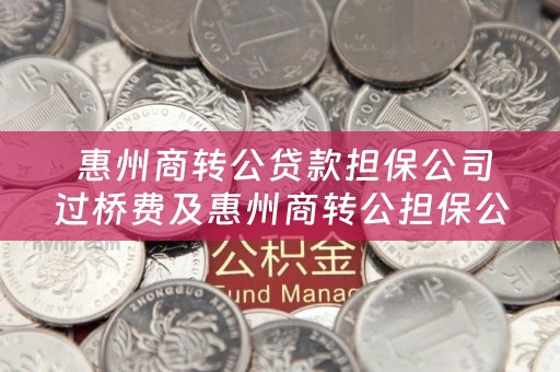  惠州商转公贷款担保公司过桥费及惠州商转公担保公司费用详解