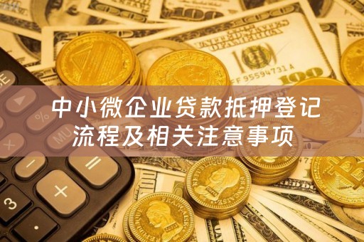  中小微企业贷款抵押登记流程及相关注意事项