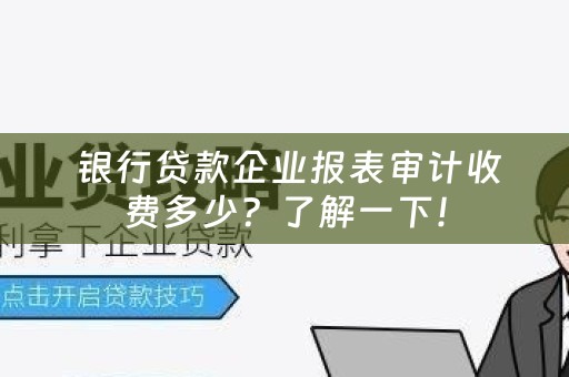  银行贷款企业报表审计收费多少？了解一下！