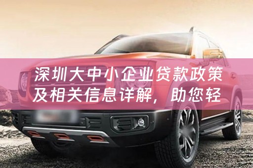  深圳大中小企业贷款政策及相关信息详解，助您轻松获取贷款资金！