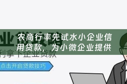  农商行率先试水小企业信用贷款，为小微企业提供更多融资选择