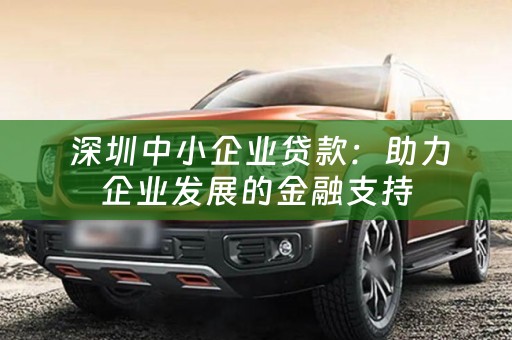  深圳中小企业贷款：助力企业发展的金融支持