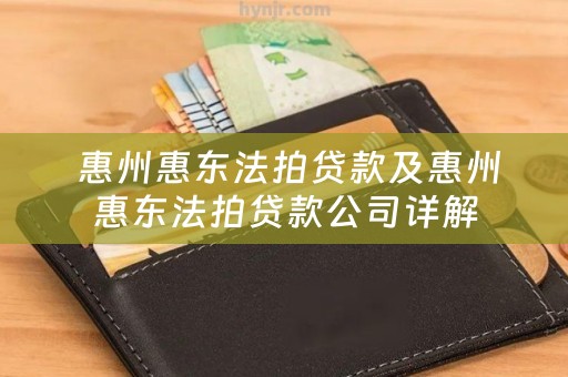  惠州惠东法拍贷款及惠州惠东法拍贷款公司详解