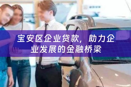 宝安区企业贷款，助力企业发展的金融桥梁