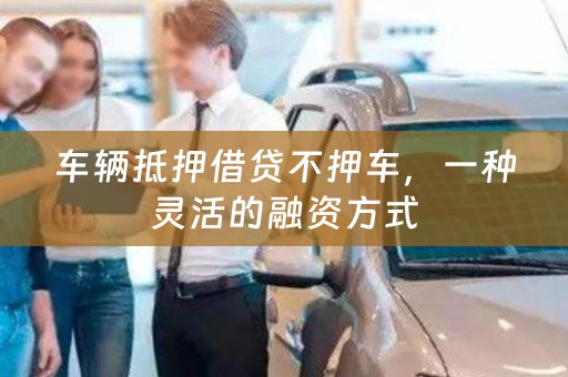车辆抵押借贷不押车，一种灵活的融资方式