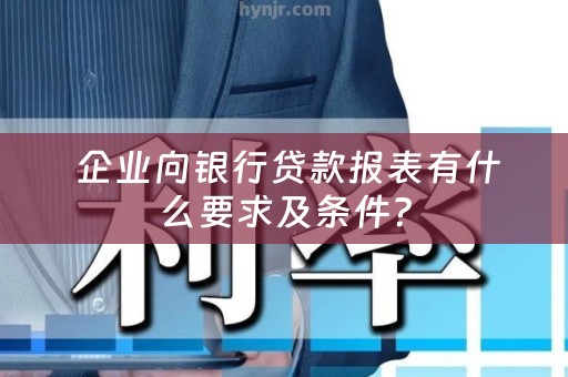  企业向银行贷款报表有什么要求及条件？