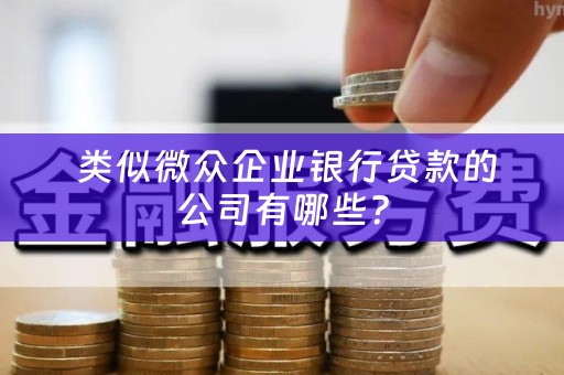  类似微众企业银行贷款的公司有哪些？