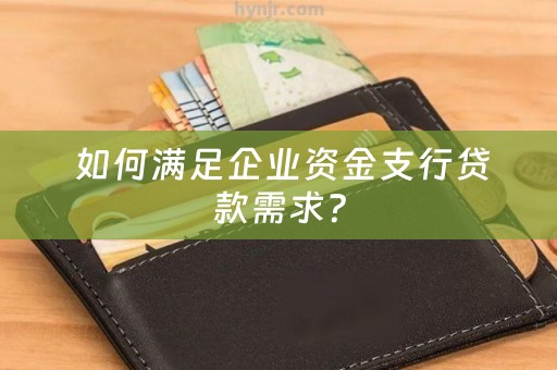  如何满足企业资金支行贷款需求？