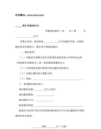  企业银行贷款意向书几个工作日内下发的详细解释