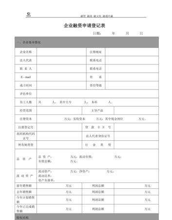  企业贷款融资需求及企业贷款融资需求怎么写