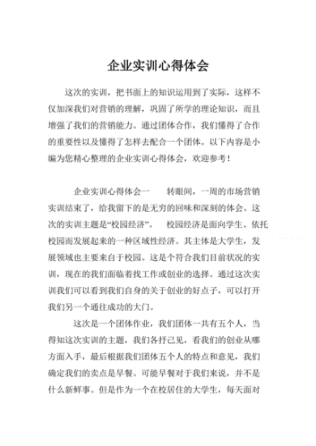  企业贷款融资实训心得：探索金融世界的契机