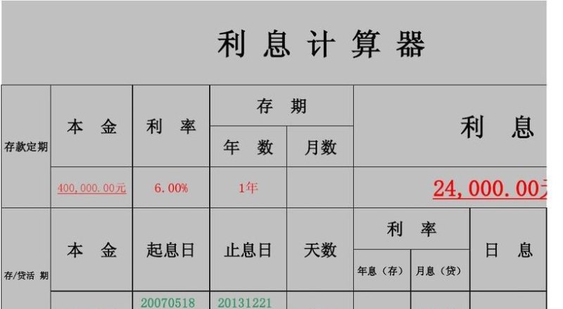 利率计算 利率计算器