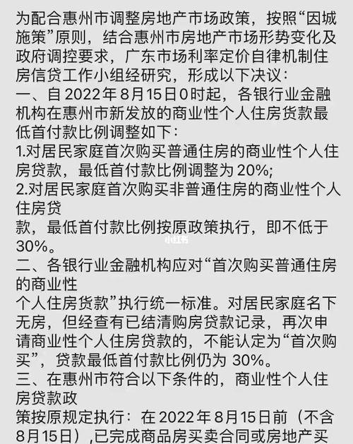  惠州买房贷款新政策：政策调整下的购房贷款需知