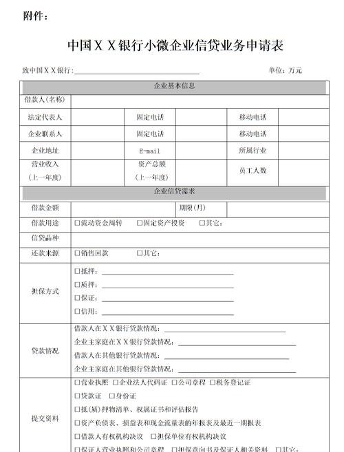  企业与银行贷款表格的格式及如何编写